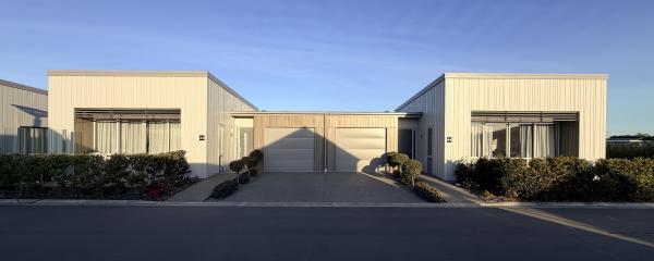 Modern Type B villas at The Boulevard Lifestyle Village in Rolleston, designed for comfortable low-maintenance retirement living