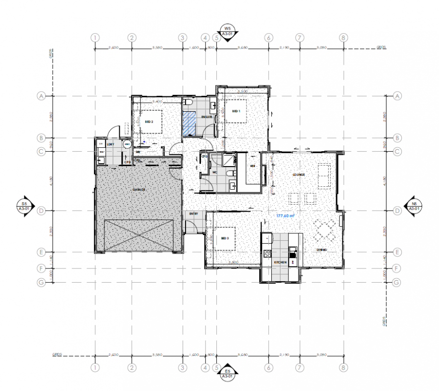 Floor plan larger three bedroom villa