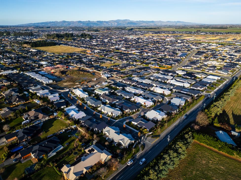 Aerial drone view of Boulevard Retirement Village in Christchurch, XDC