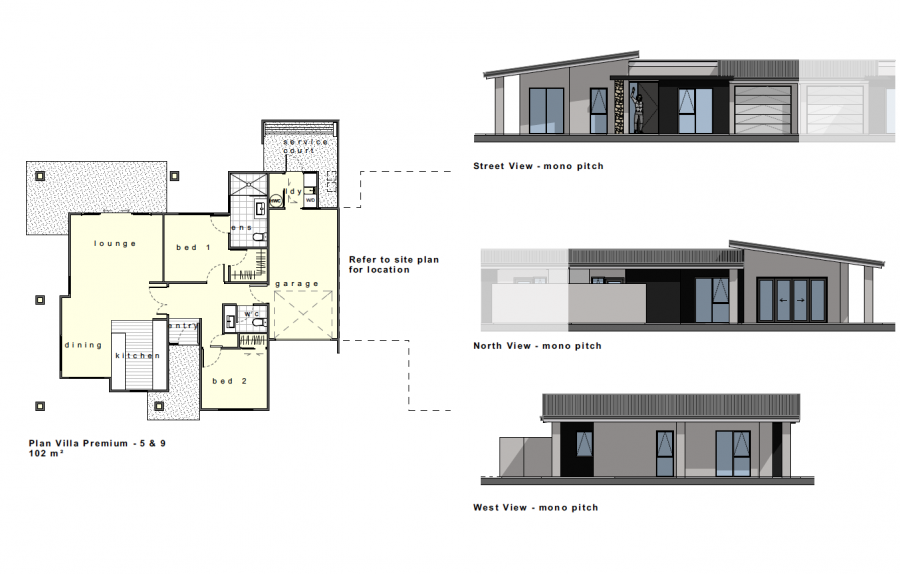 Premium Mono pitched villa view type 2